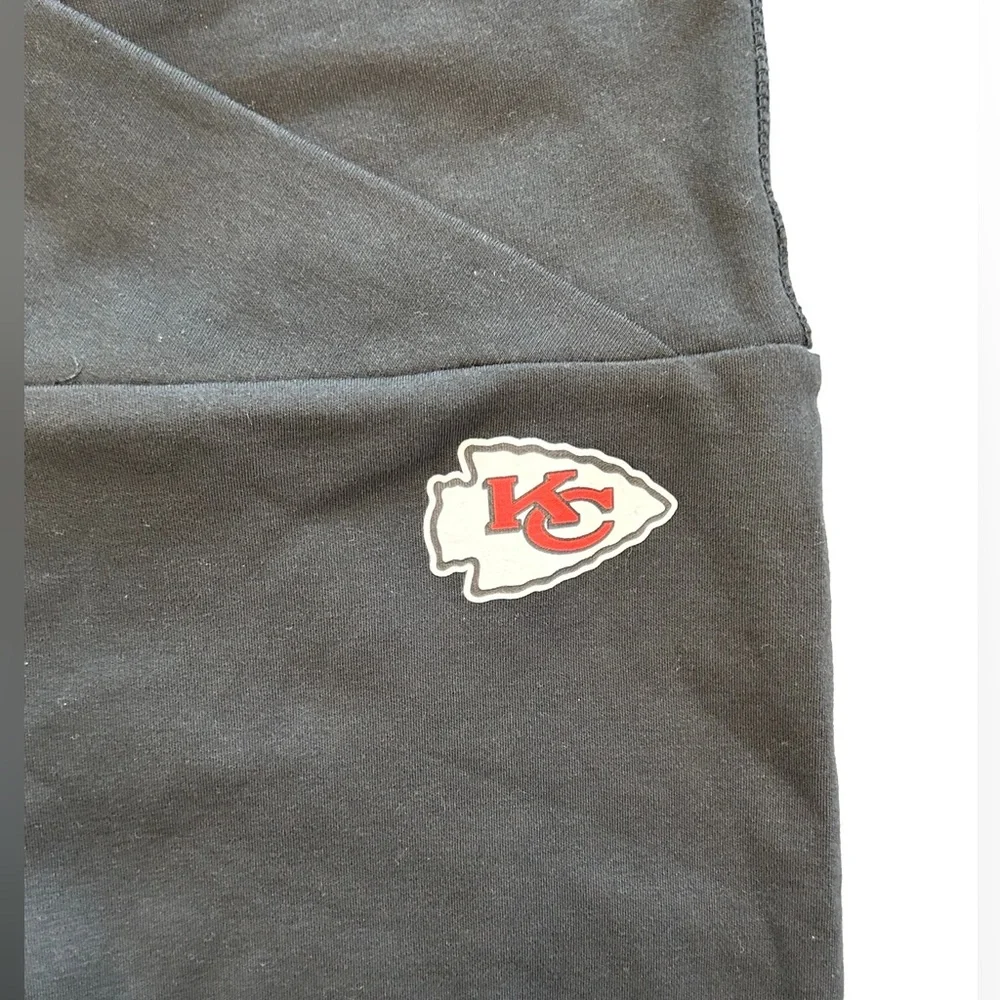 Forever 21 NFL Y2K look black crisscross waist Kansas City Chiefs leggings NWT L - Picture 4 of 7